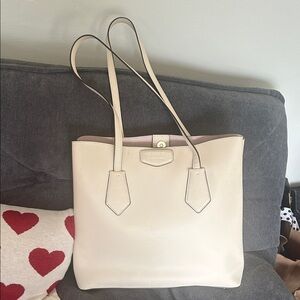 DKNY Cream Leather Tote Bag